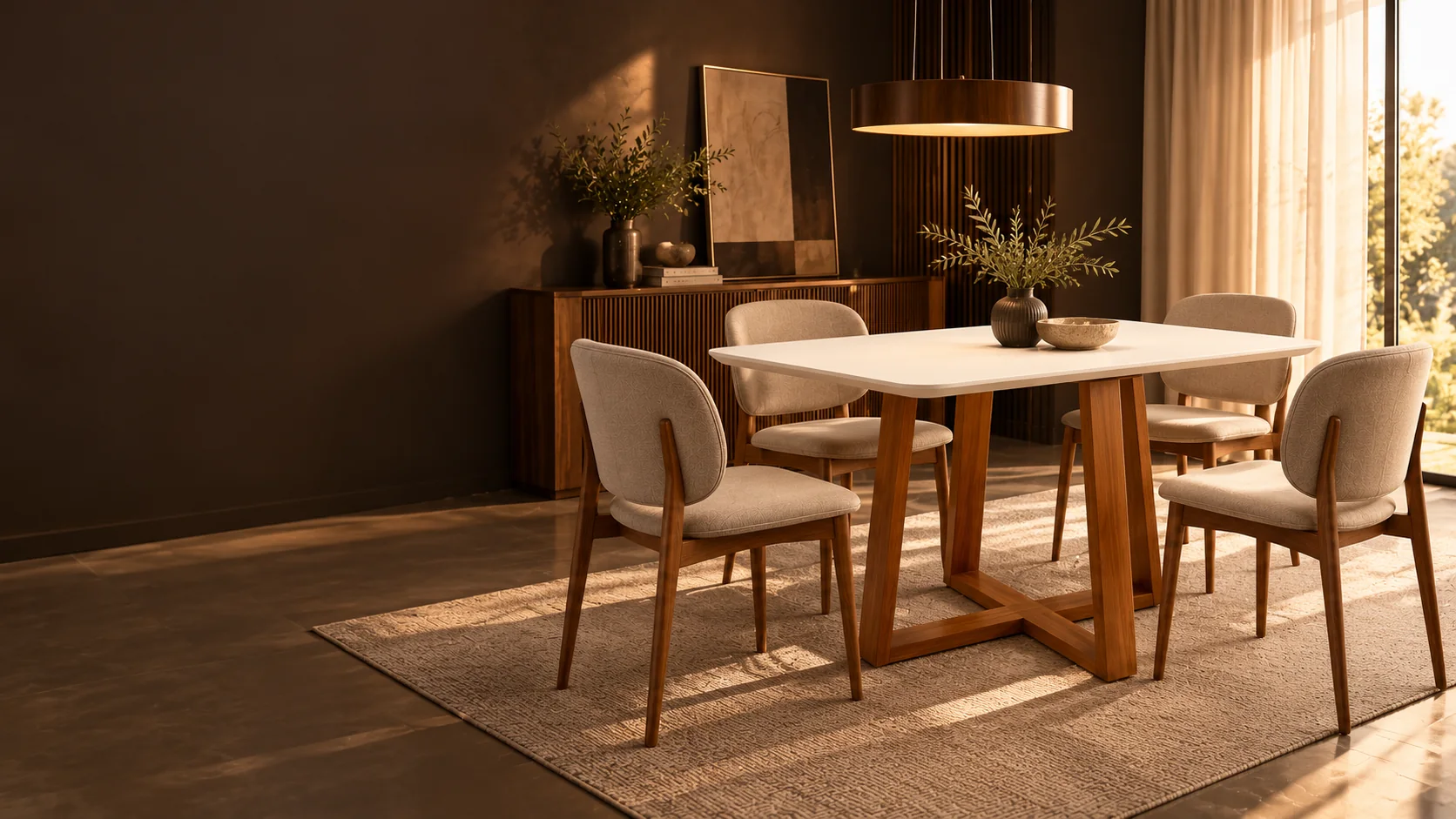 Mesa Valentina em ambiente de sala de jantar