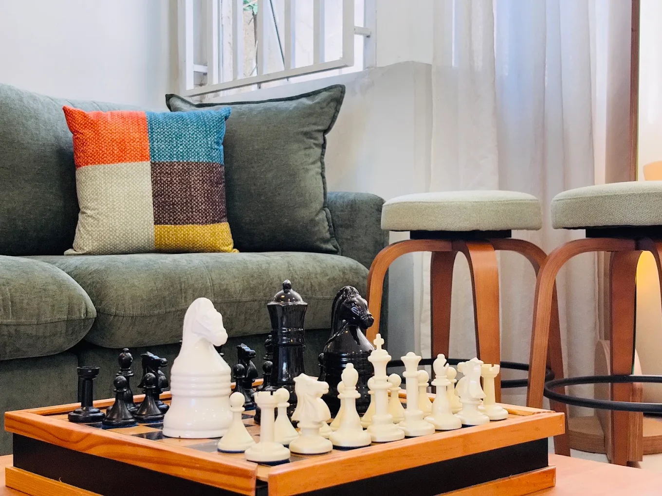 Detalhes de decoração e sofá